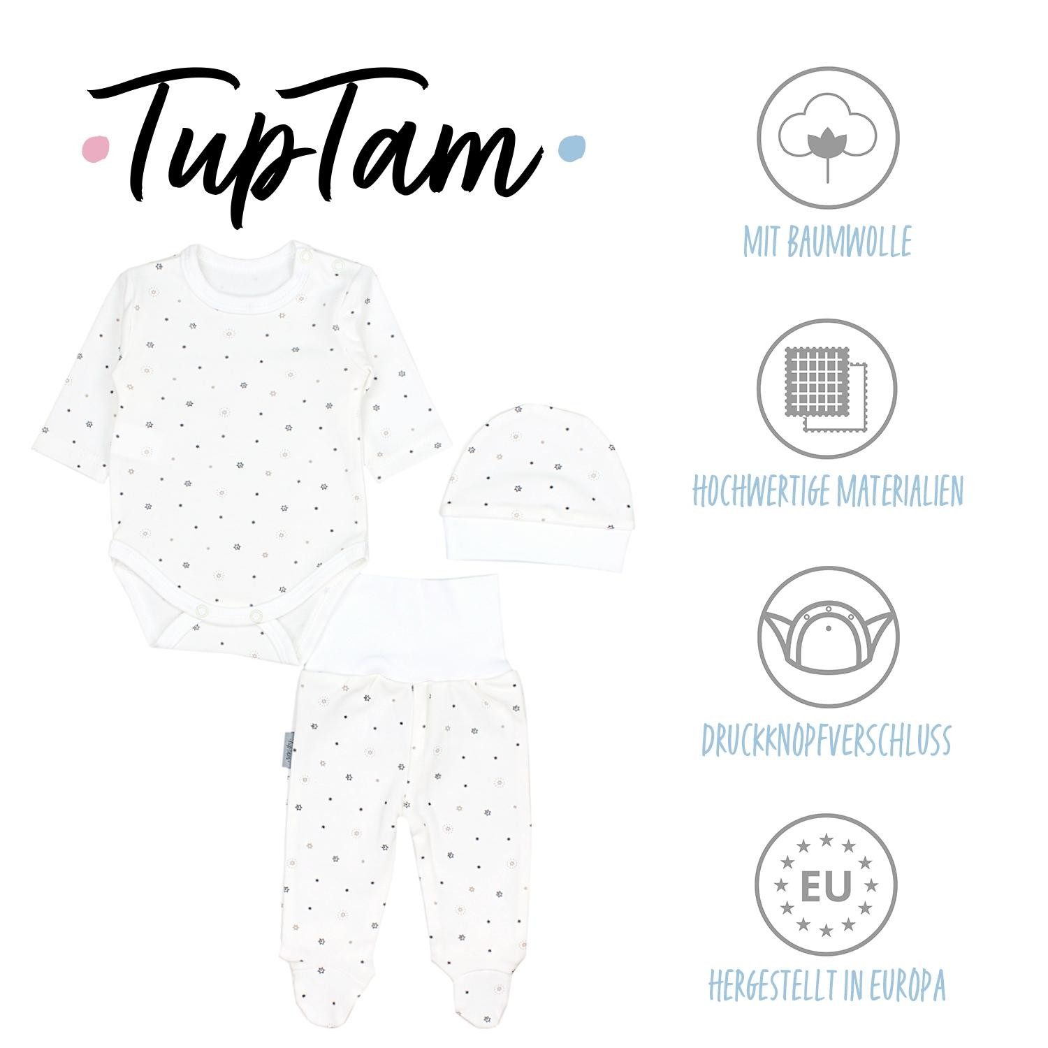 TupTam Baby Essentials Package - Unisex Long Sleeve Bodysuit, Pants & Hat Set