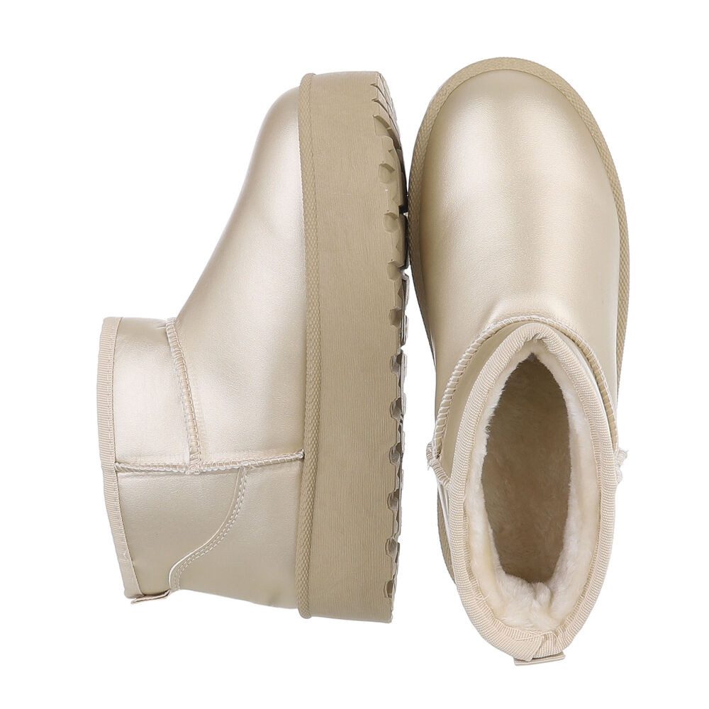 Ita-Design Children's Snow Boots - Flat Ankle Boots in Gold (87124585)