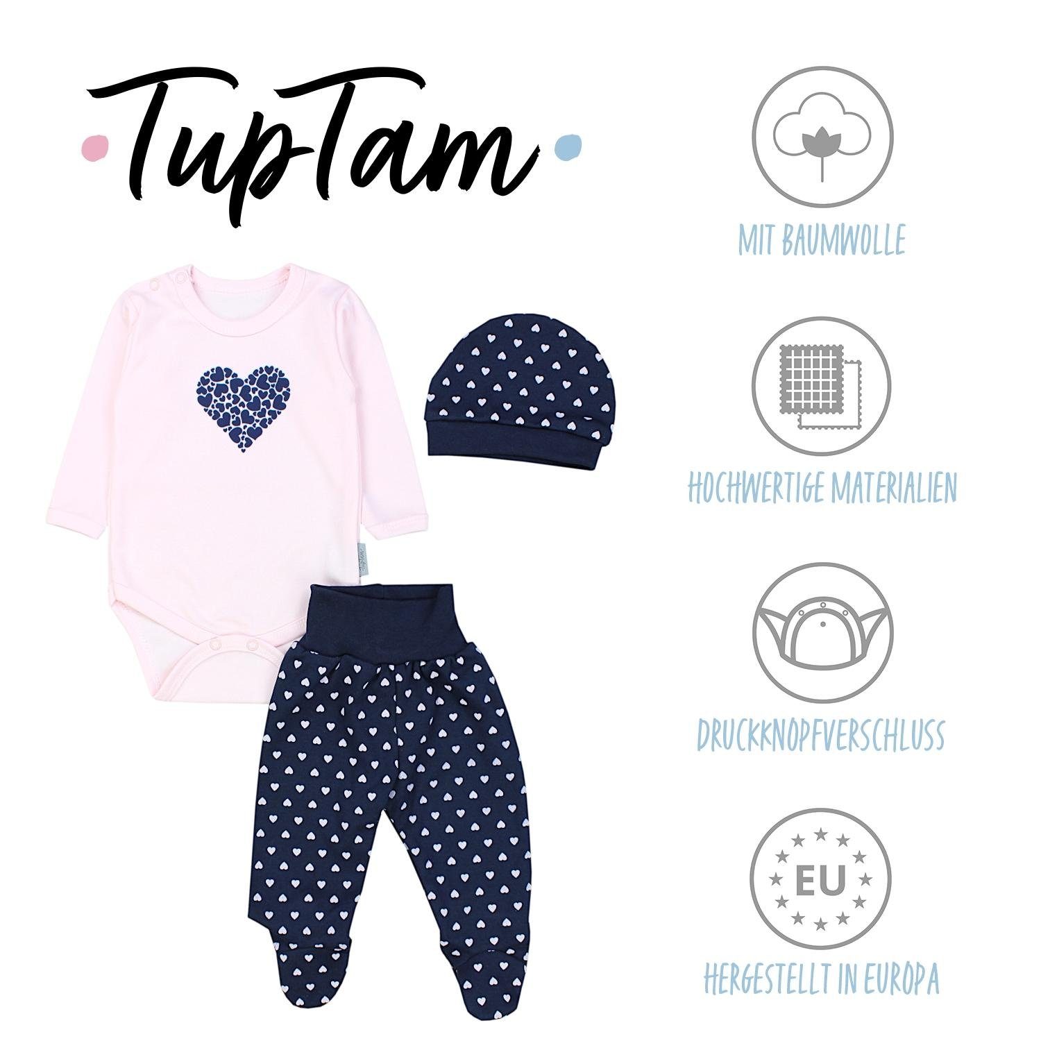 TupTam Baby Essentials Package - Unisex Long Sleeve Bodysuit, Pants & Hat Set