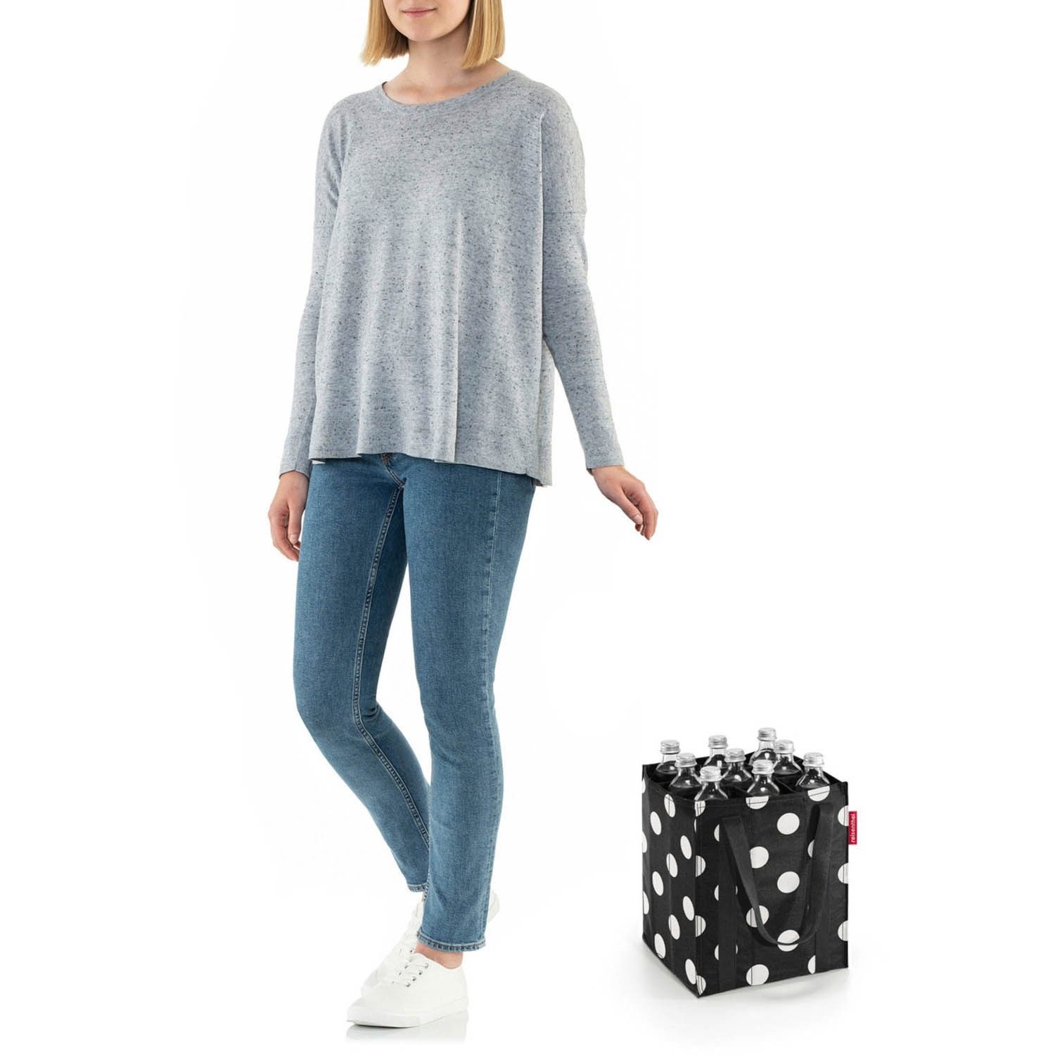 Reisenthel Bottlebag Dots - Black & White Shopping Bag - 9 Bottle Capacity
