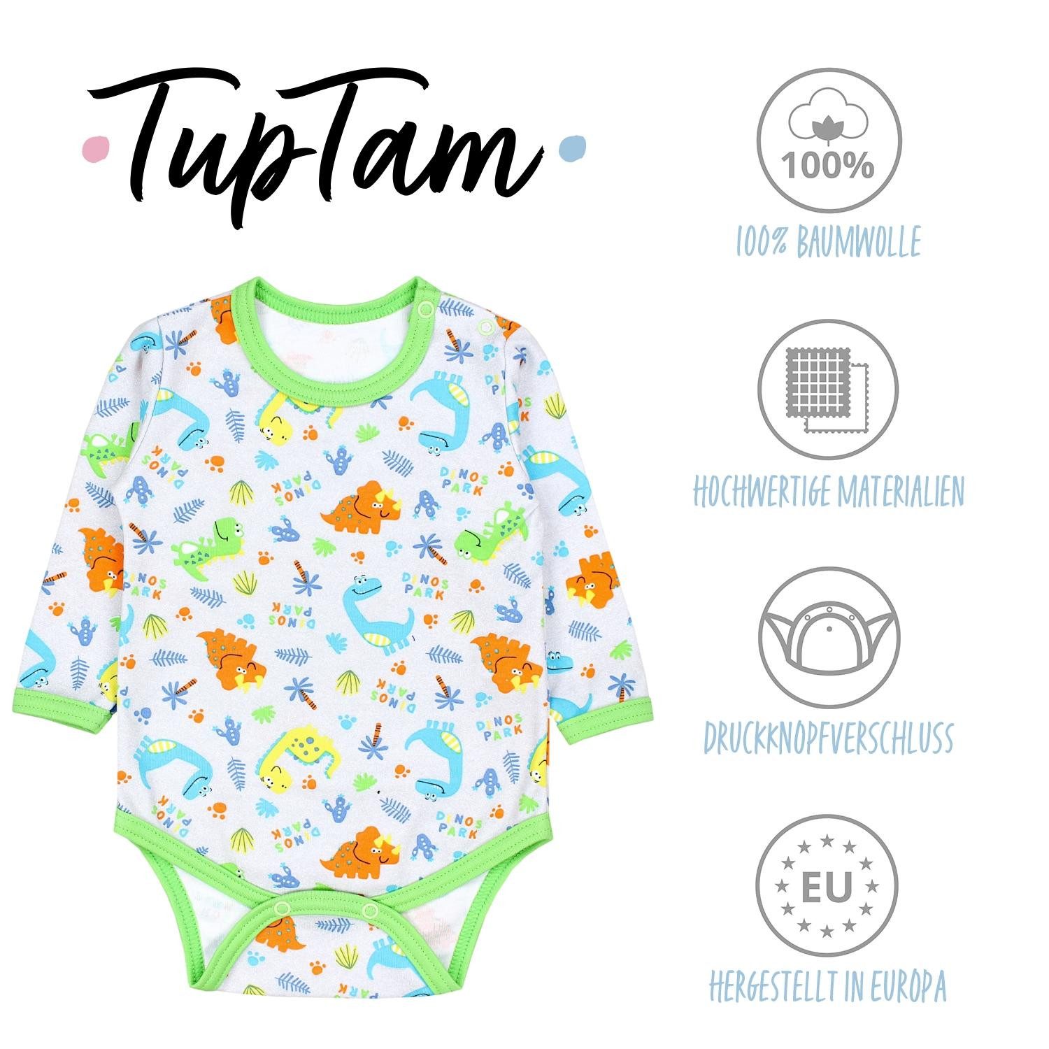 TupTam Langarmbody – TupTam Jungen Baby Body Langarm Unifarben 5er Pack
