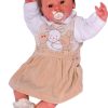La Bortini Druckkleid Kleid Baby Kleidchen Babykleid aus weichem Velours in Beige