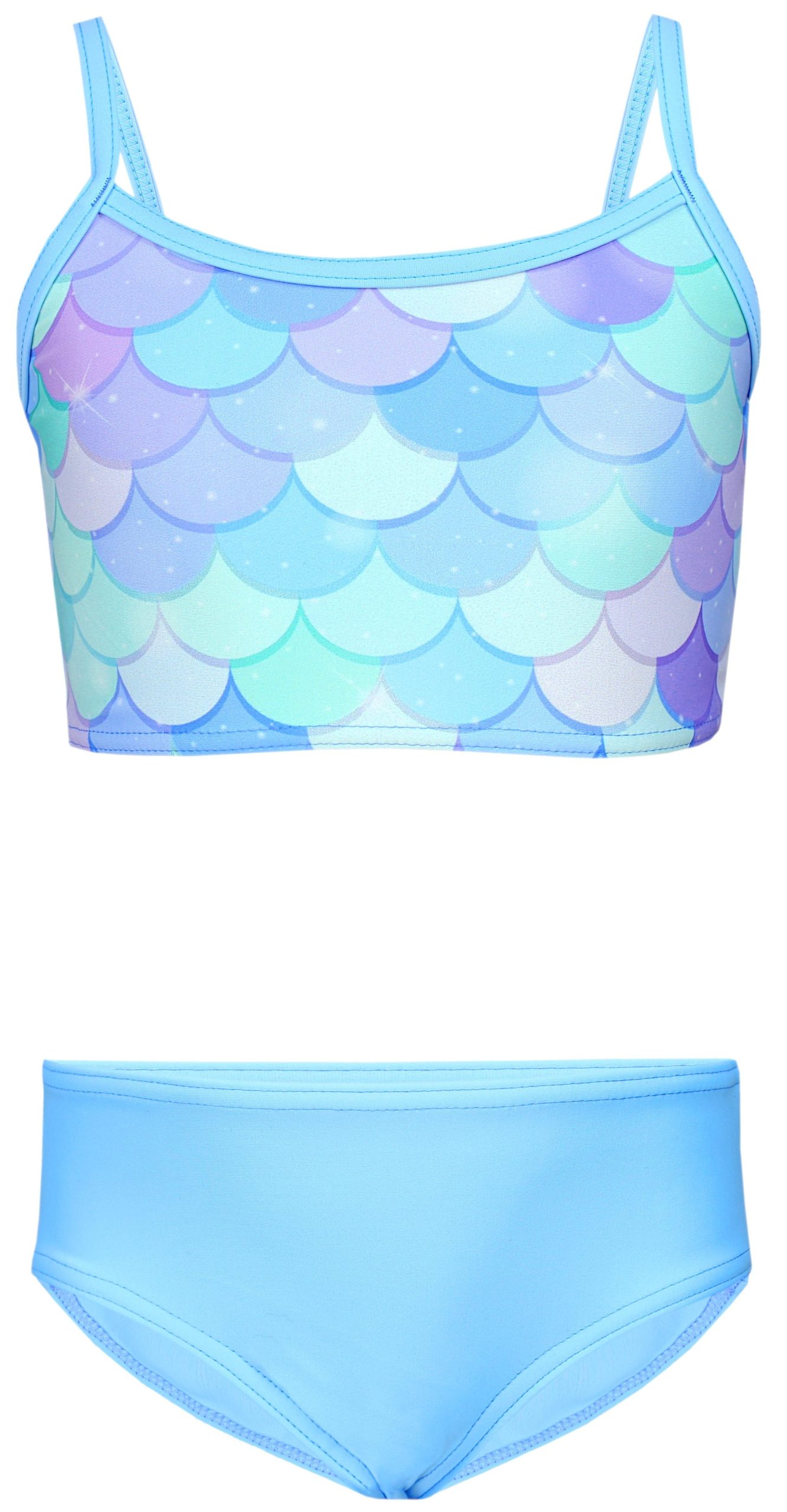 Aquarti Girls' Bikini Set - Mermaid or Stripe Design