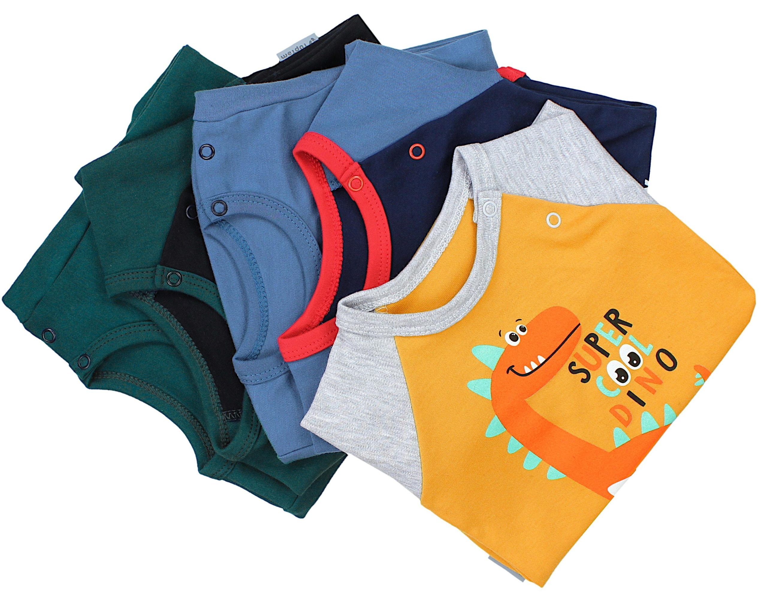 TupTam Langarmbody – TupTam Jungen Baby Body Langarm Unifarben 5er Pack