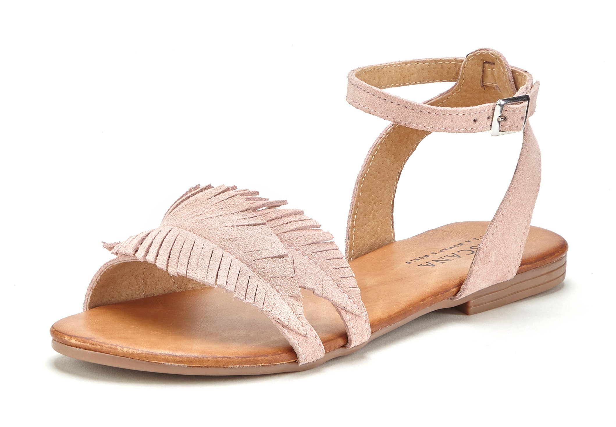LASCANA Leather Fringe Sandals - Premium Comfort & Style