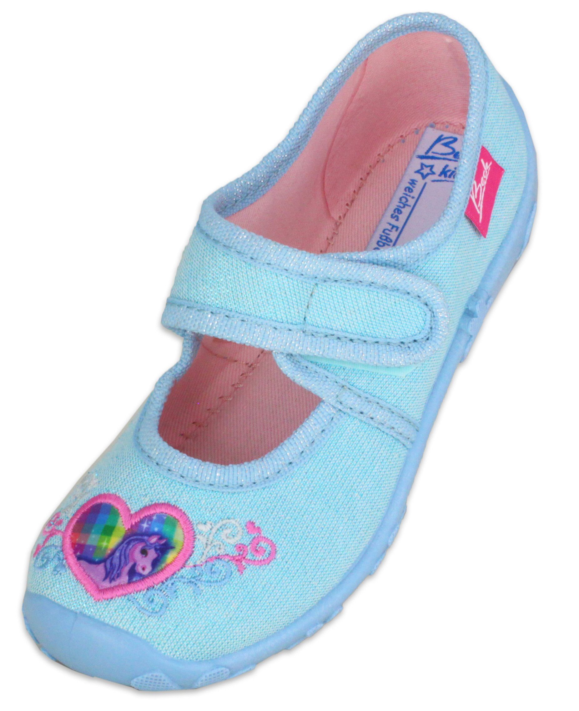 Beck Mädchen Pferd Hausschuh Ballerina mit Klettverschluss Beck Mädchen Pferd Hausschuh Ballerina mit Klettverschluss