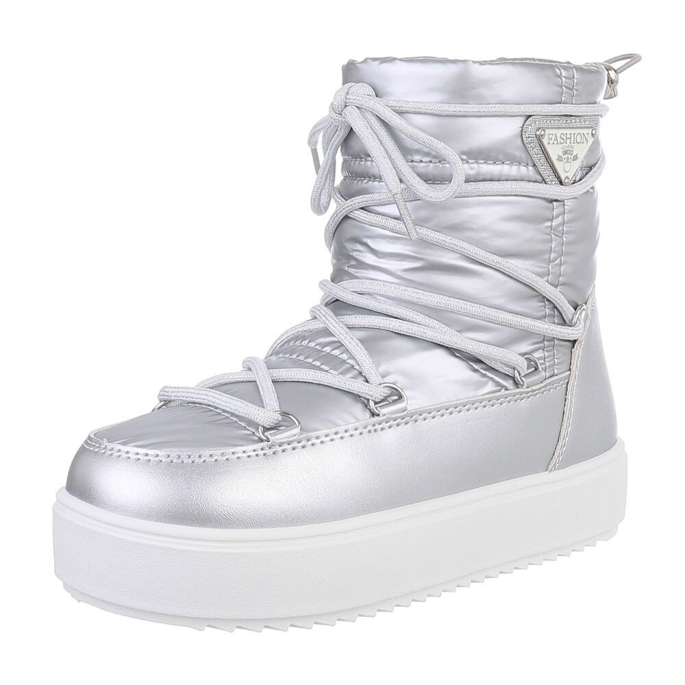 Iтал-Design Kinder Snowboots Freizeit Stiefelette (87531930) Flach Stiefel in Silber