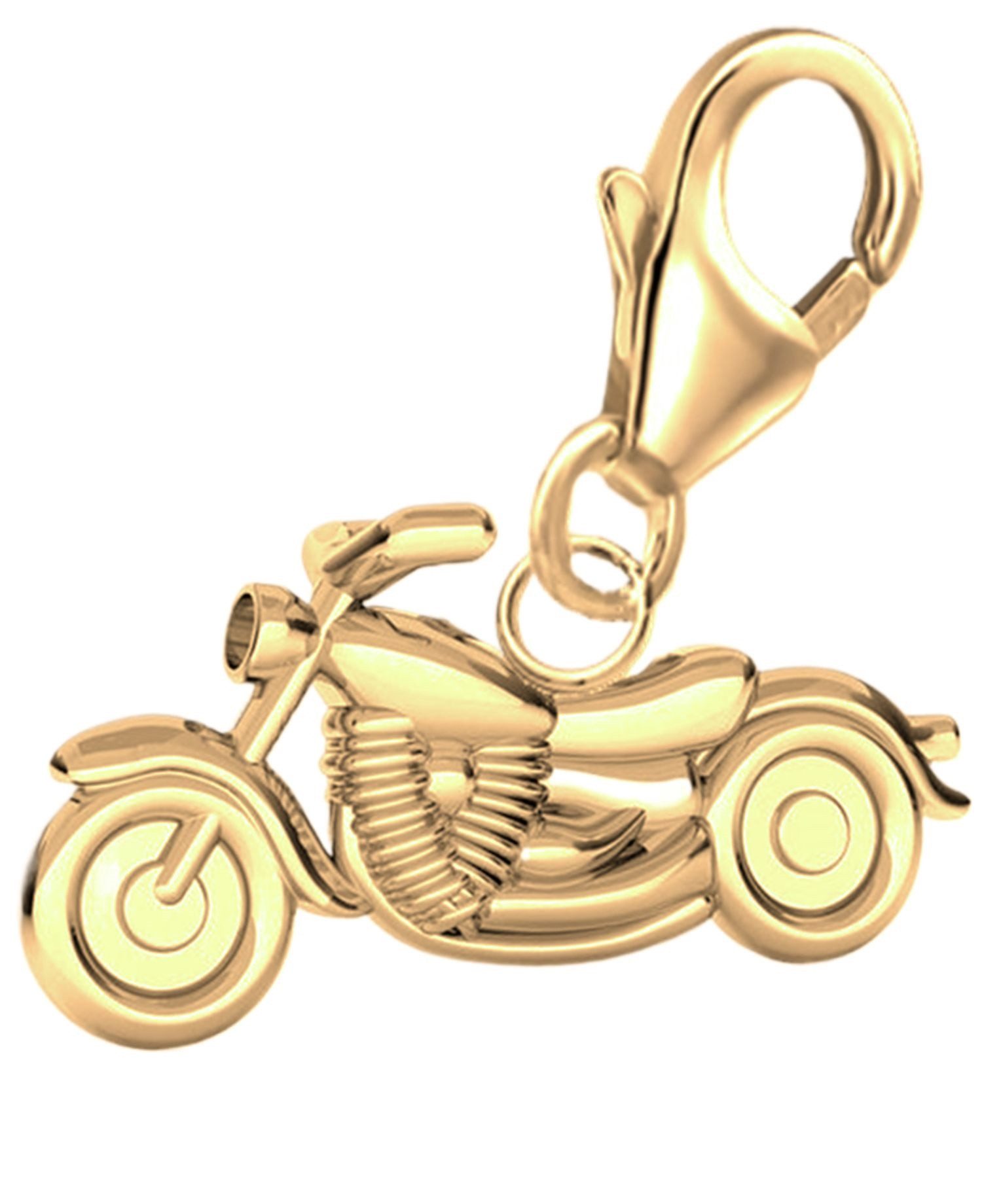 Golden Hufschmied Charm-Einhänger Motorrad Karabiner Charm Anhänger für Bettelarmband 925 Silber (inkl. Etui)