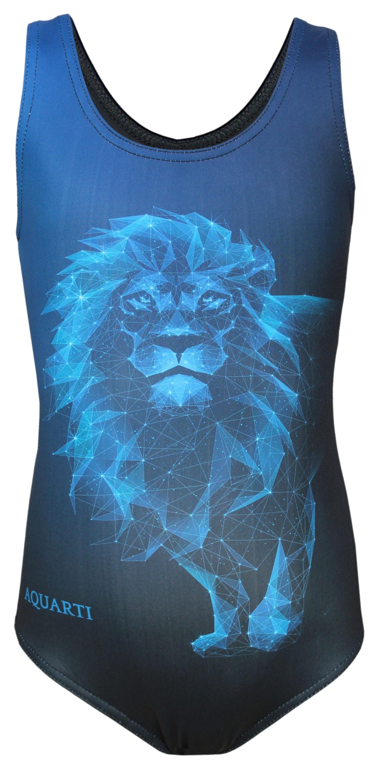 Aquarti Mädchen Sport Schwimmanzug mit Ringerrücken Print