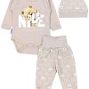 TupTam Baby Essentials Package - Unisex Long Sleeve Bodysuit, Pants & Hat Set