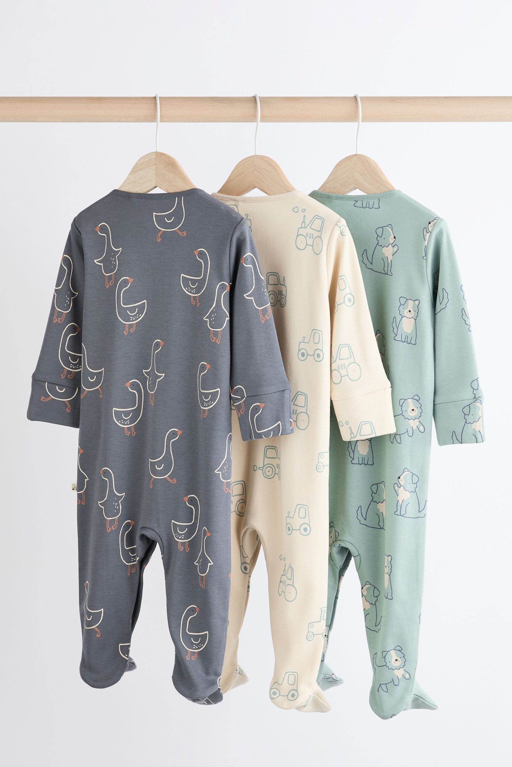 Next 3-Pack Cotton Baby Sleepsuits | Gentle Comfort for Little Ones