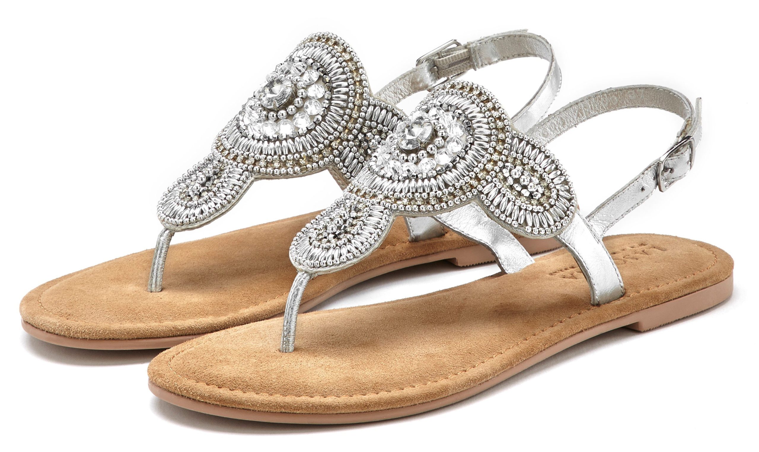Lascana Glitter Flip-Flops: Women's Sandals with Leather Insole