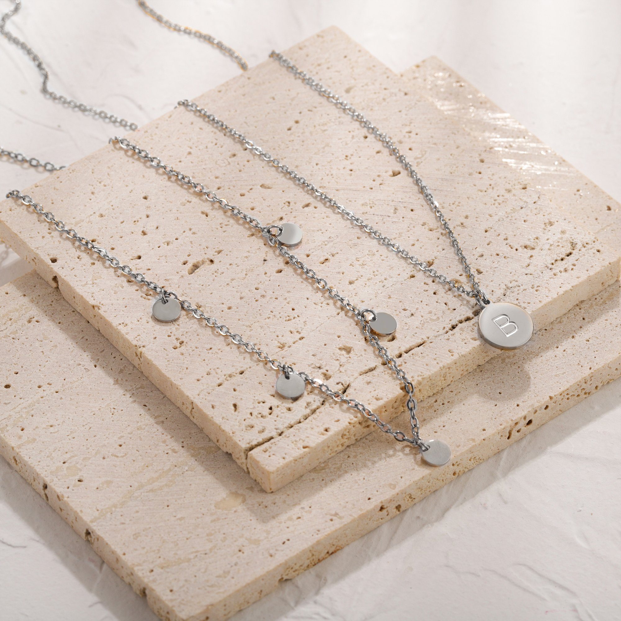 Kim Johanson Personalized Stainless Steel Necklace Set - Plate & A-Z Letters