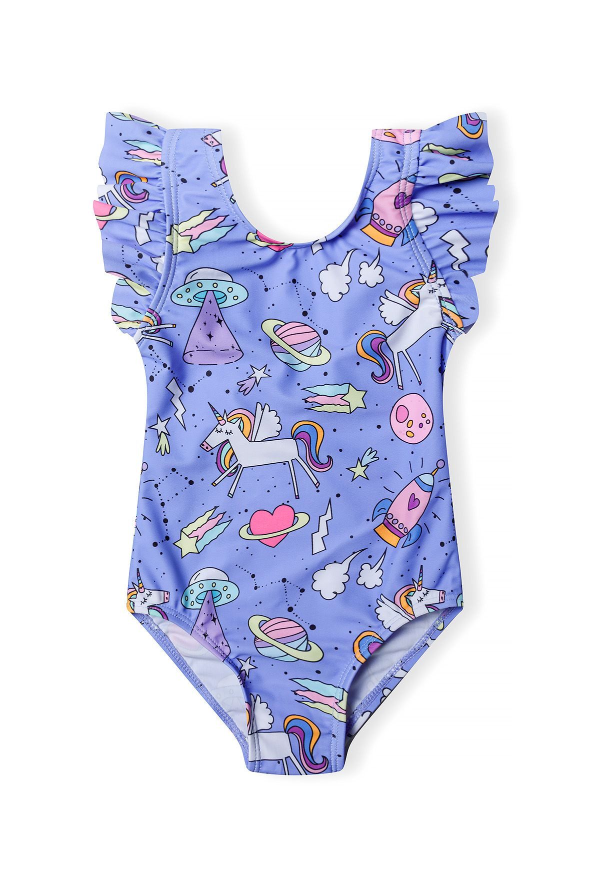 MINOTI Girls' Swimsuit - Asymmetric Ruffle Design (9m-8y)