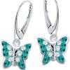 Rafaela Donata Sterling Silver Butterfly Stud Earrings - Heart Design