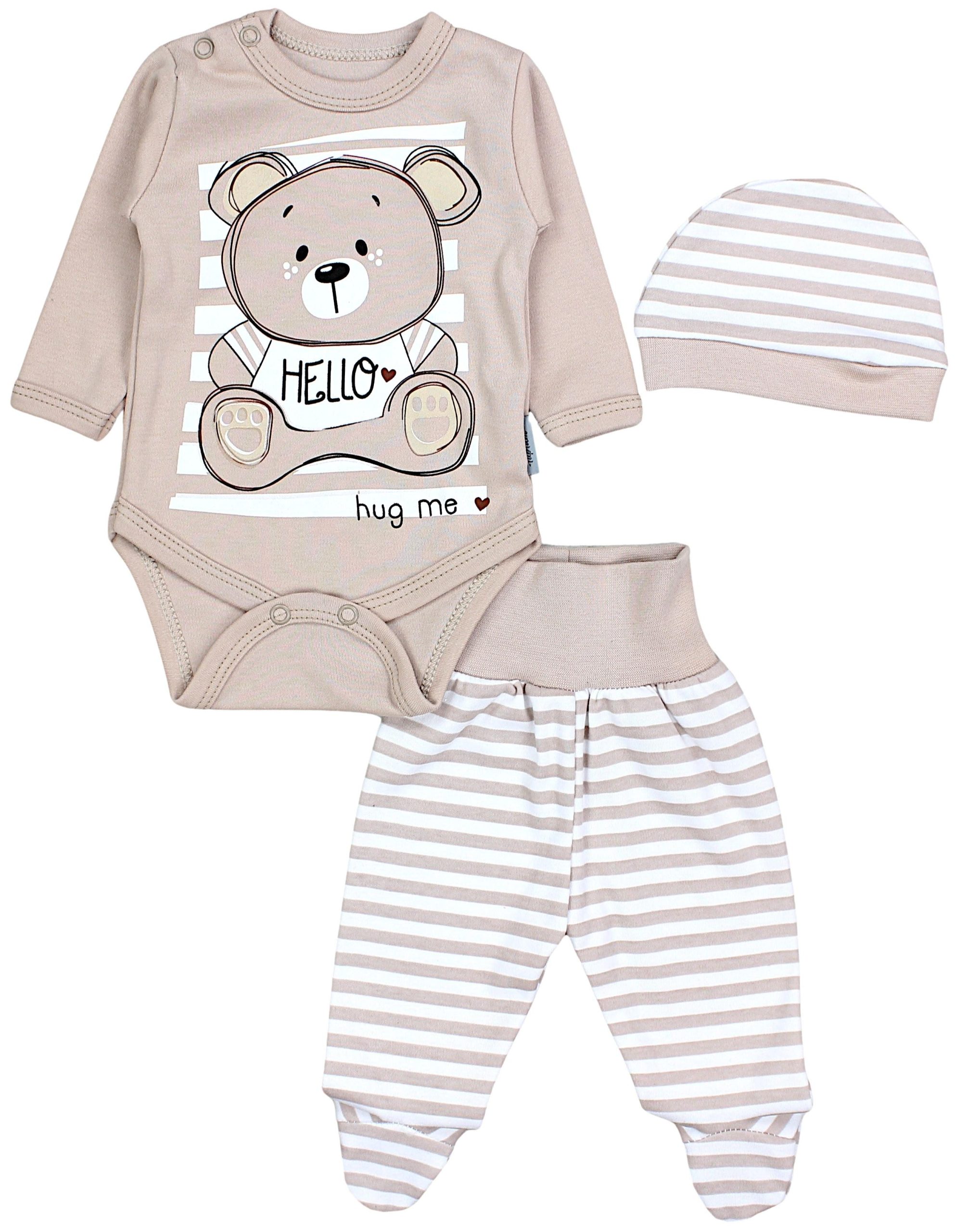 TupTam Baby Essentials Package - Unisex Long Sleeve Bodysuit, Pants & Hat Set