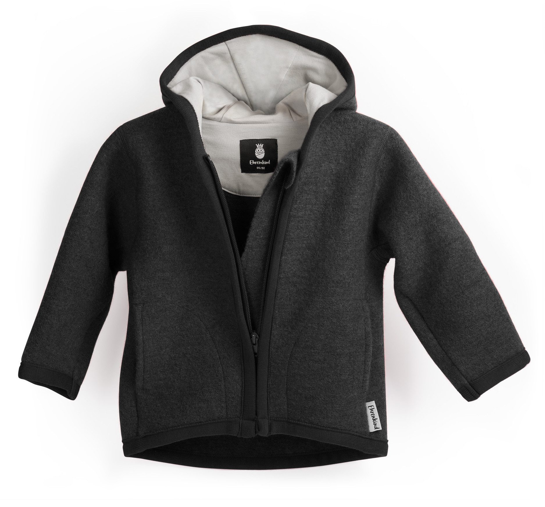 Ehrenkind Walkjacke, Jacke für Kinder aus Natur Schurwolle mit Reißverschluss