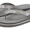 Venice Beach Badezehentrenner Sandale, Pantolette, Badeschuh ultralleicht mit Glitzerband VEGAN