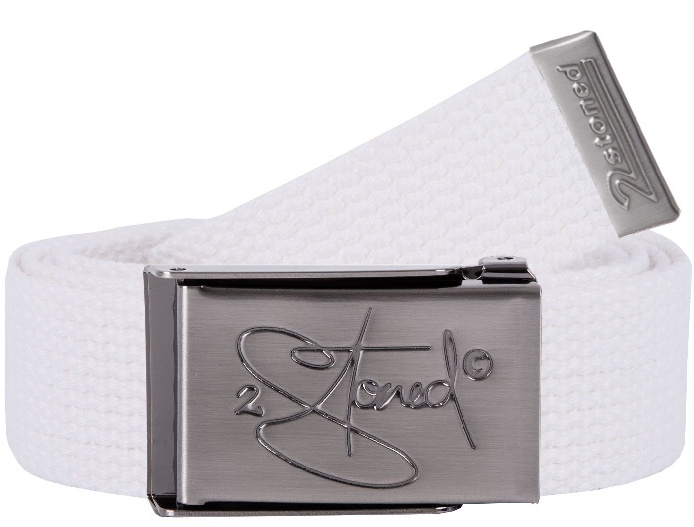 2Stoned Fabric Belt - Unisex, Matte Buckle, Bottle Opener, 3cm Width, Adjustable Length