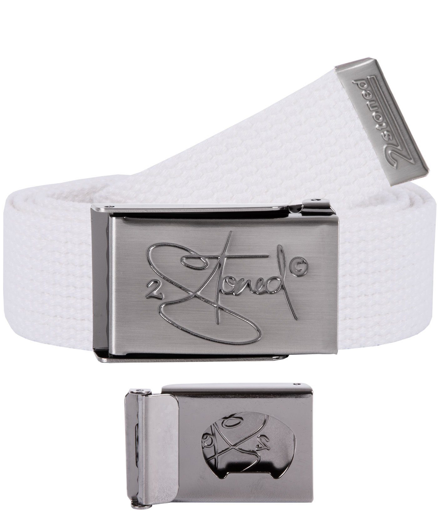 2Stoned Fabric Belt - Unisex, Matte Buckle, Bottle Opener, 3cm Width, Adjustable Length