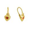 ZeeMe Kids Gold Heart Earrings - 333 Gold Cubic Zirconia