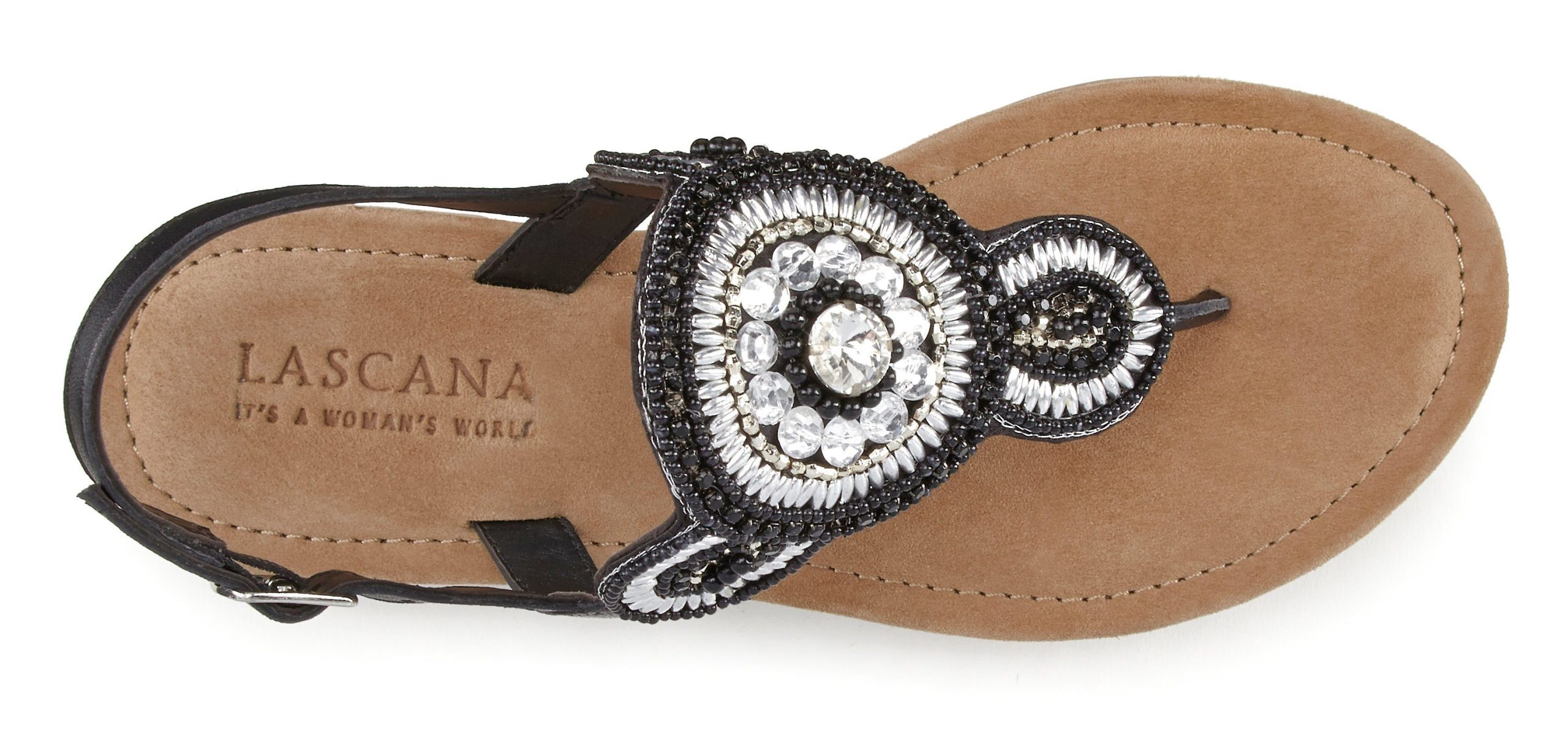 Lascana Glitter Flip-Flops: Women's Sandals with Leather Insole Lascana Glitter Flip-Flops: Women's Sandals with Leather Insole