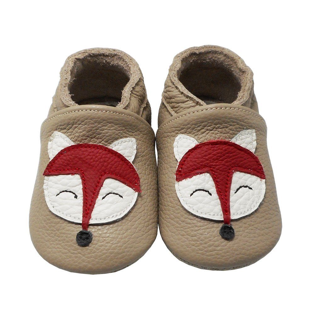 Yalion® Soft Leather Baby Shoes - Crawling & First Steps - Fox Design