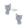 schmuck23 Sterling Silver Cat Earrings for Children - 925 Silver