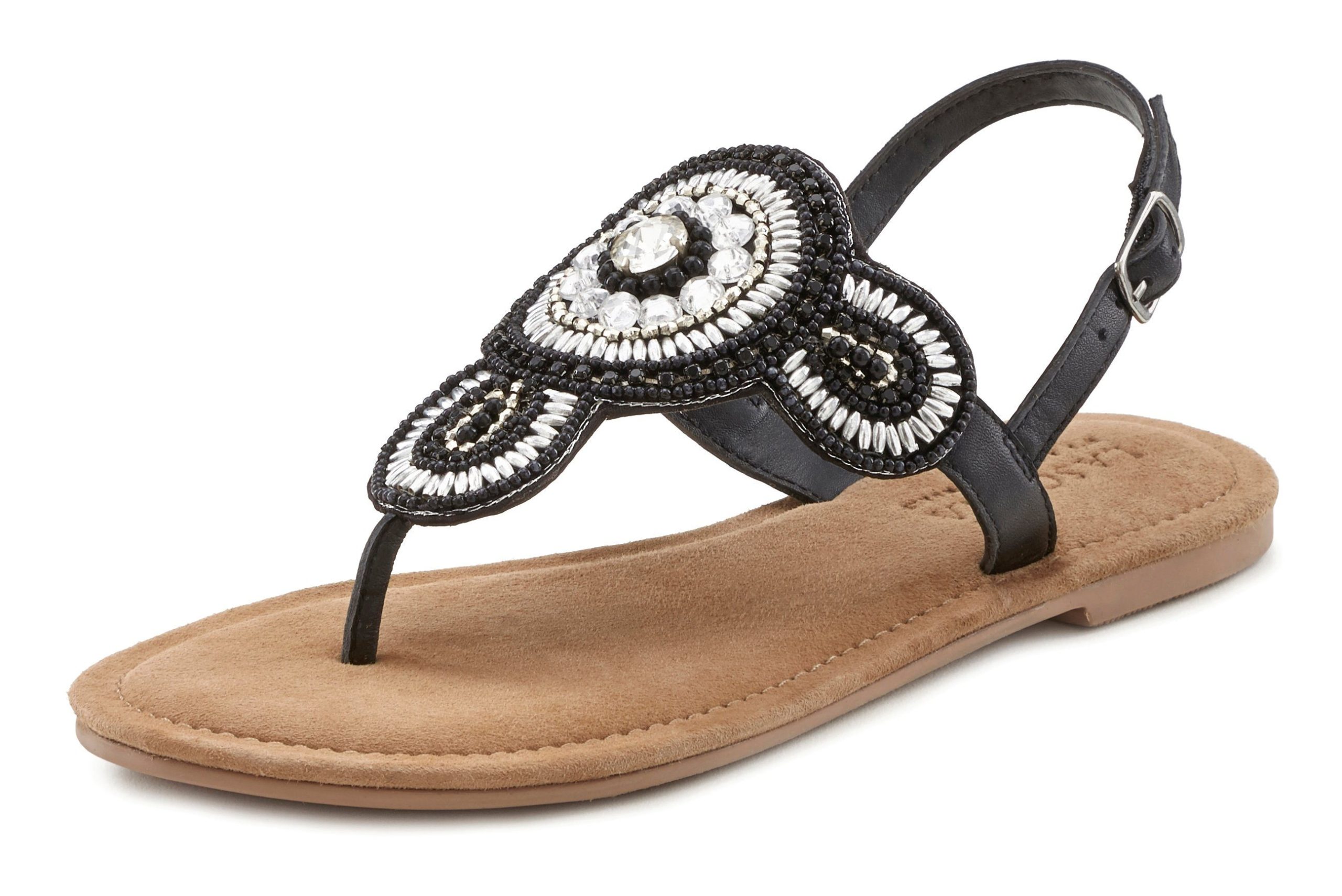Lascana Glitter Flip-Flops: Women's Sandals with Leather Insole
