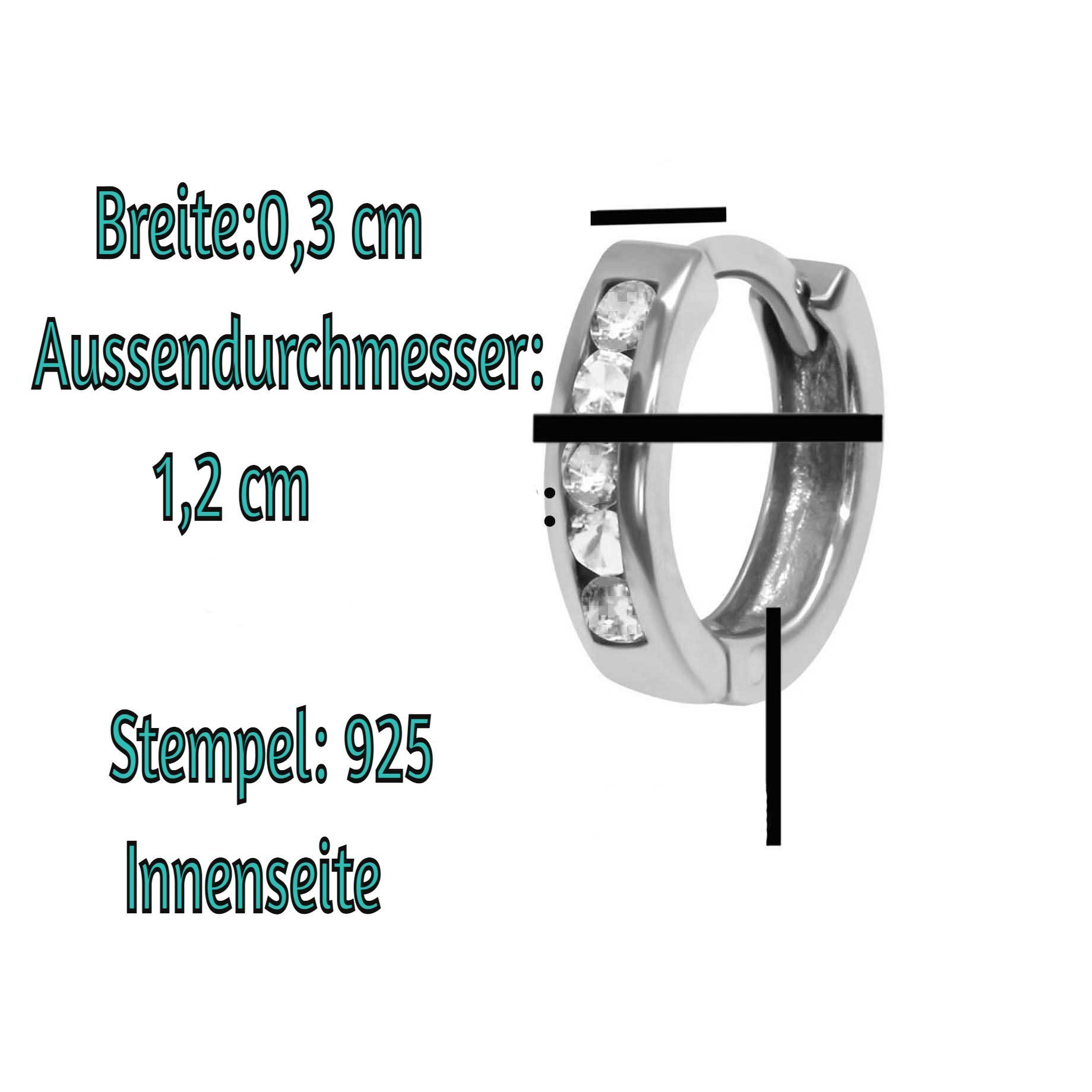 schmuck23 Klappcreolen Ohrringe Creolen 925 Silber Damen Kinder Mädchen