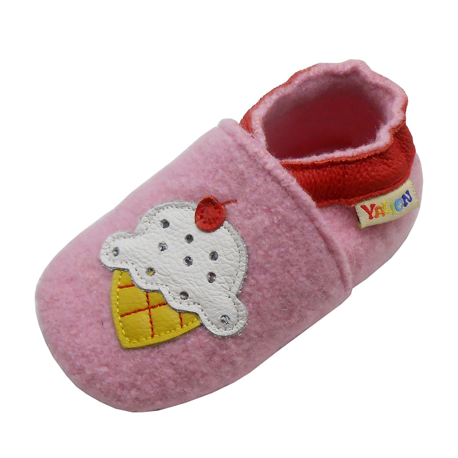 Yalion Felt Crawling Shoes - 100% Sheep Wool Slippers, Strawberry Pink Baby Shoes Yalion Felt Crawling Shoes - 100% Sheep Wool Slippers, Strawberry Pink Baby Shoes