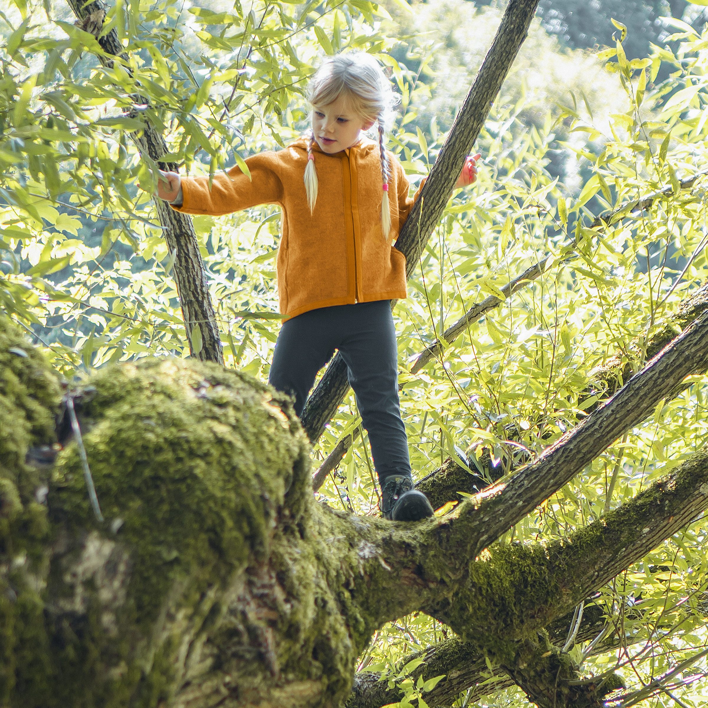 Ehrenkind Walkjacke, Jacke für Kinder aus Natur Schurwolle mit Reißverschluss