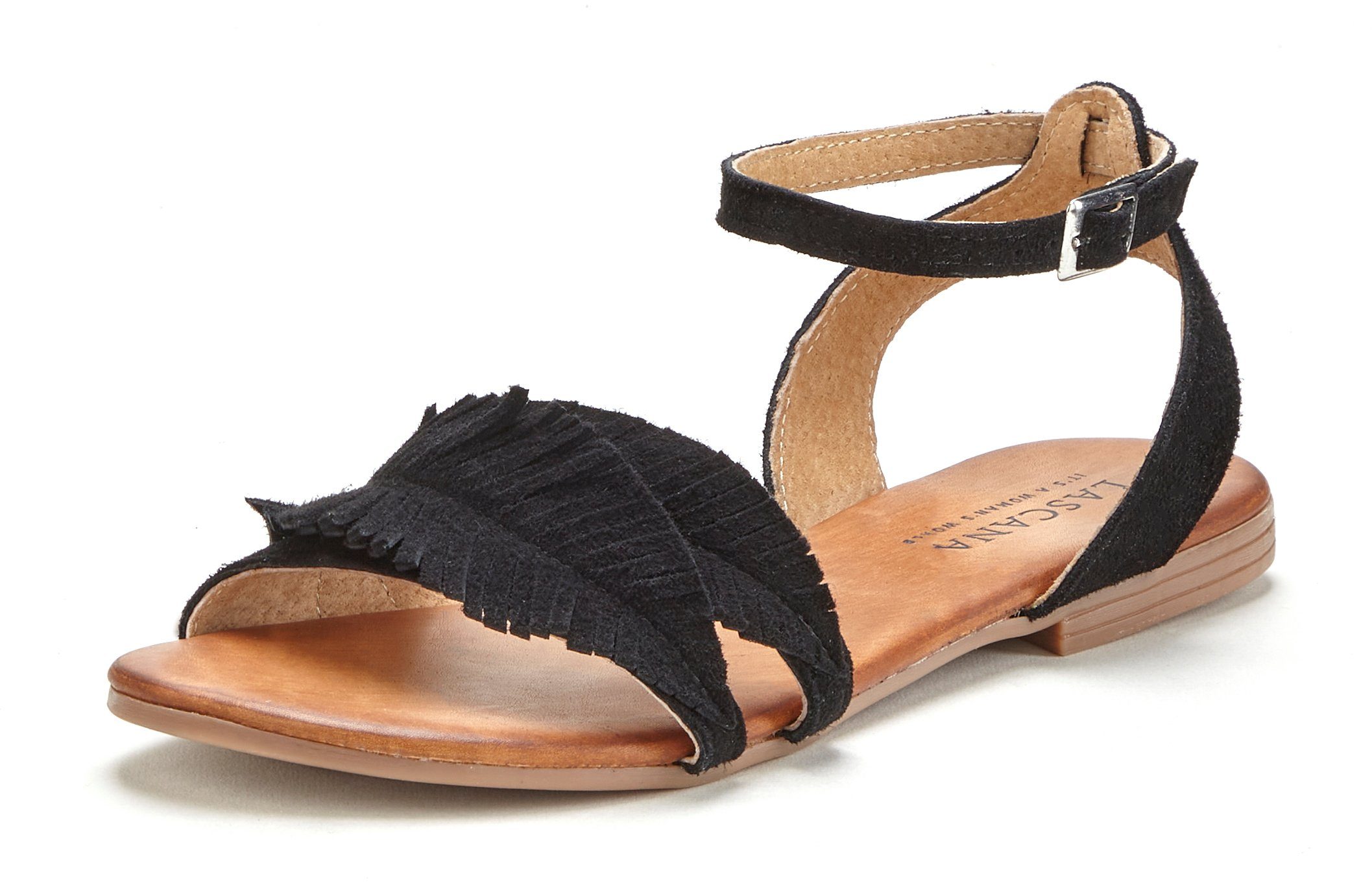 LASCANA Leather Fringe Sandals - Premium Comfort & Style