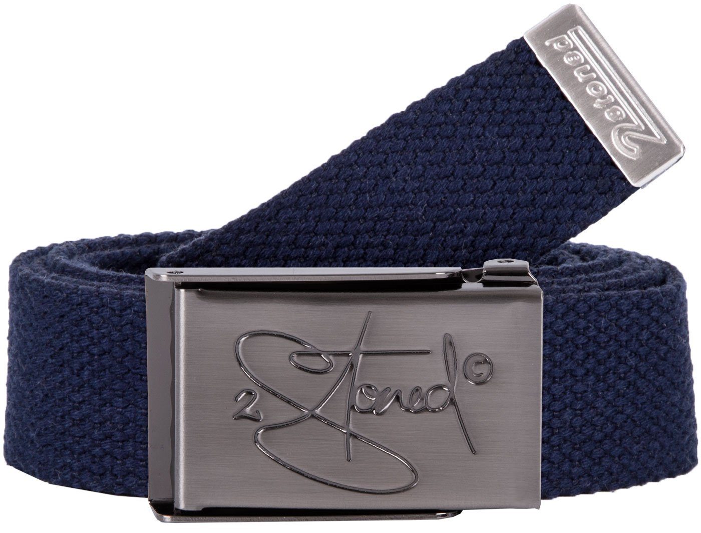 2Stoned Fabric Belt - Unisex Canvas Belt - Customizable Length - Classic Logo Buckle