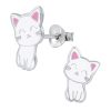 schmuck23 Sterling Silver Cat Earrings for Children - 925 Silver