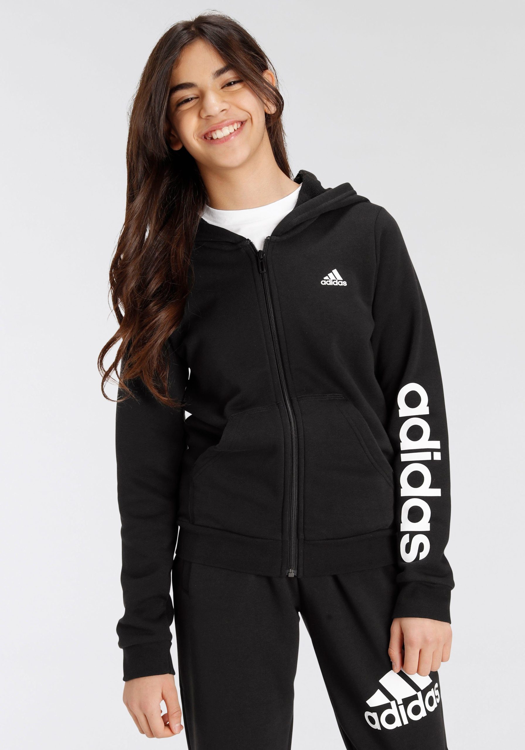 adidas Kids Sportswear Zip-Up Hoodie - Comfortable & Sustainable Style