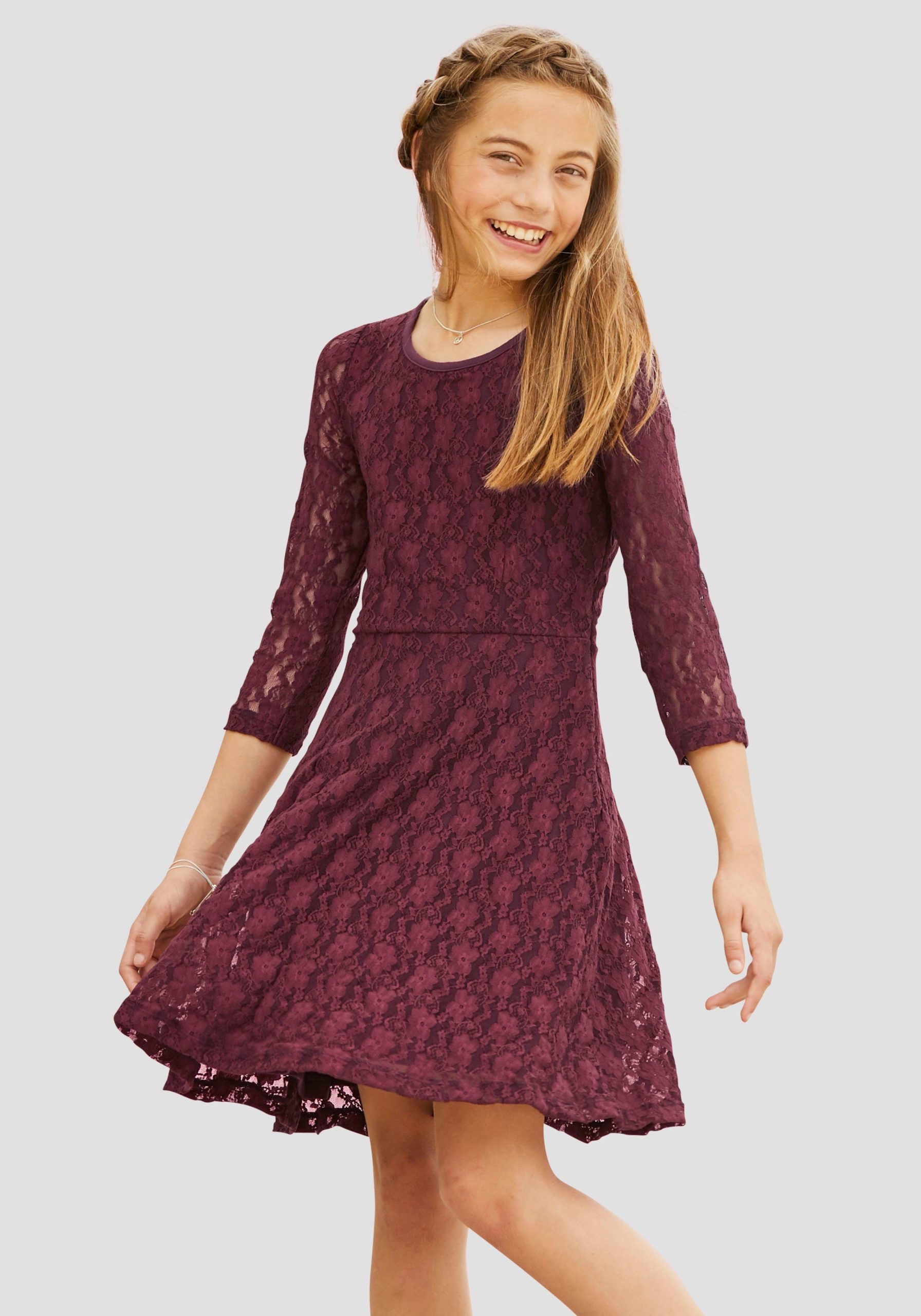 KIDSWORLD Jerseykleid - Spitzenkleid festliche Anlässe