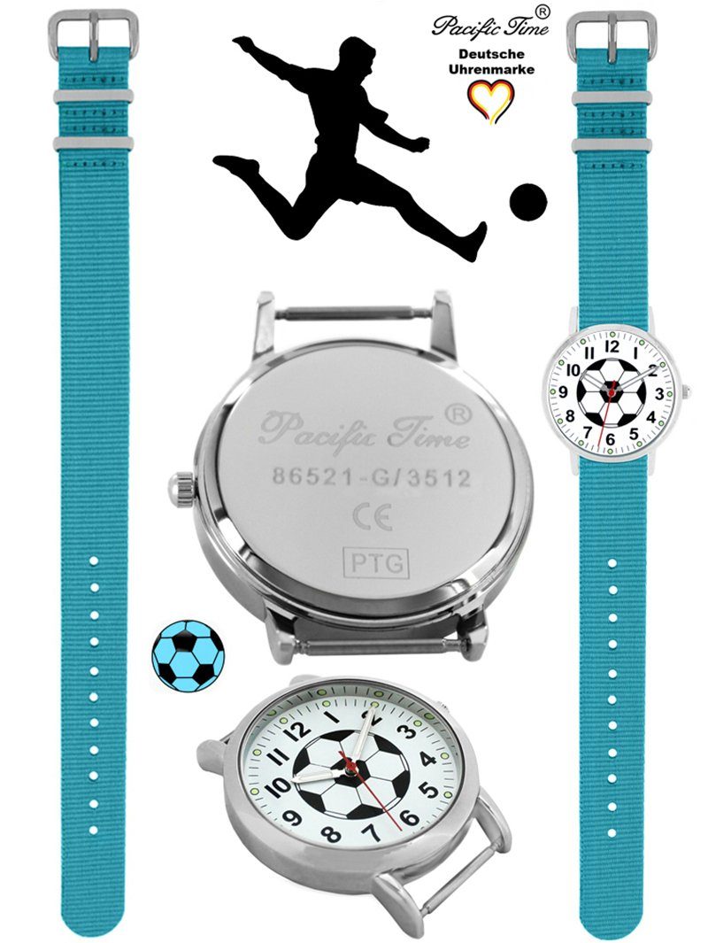 Pacific Time Quarzuhr Kinder Armbanduhr Fußball Wechselarmband, Mix und Match Design