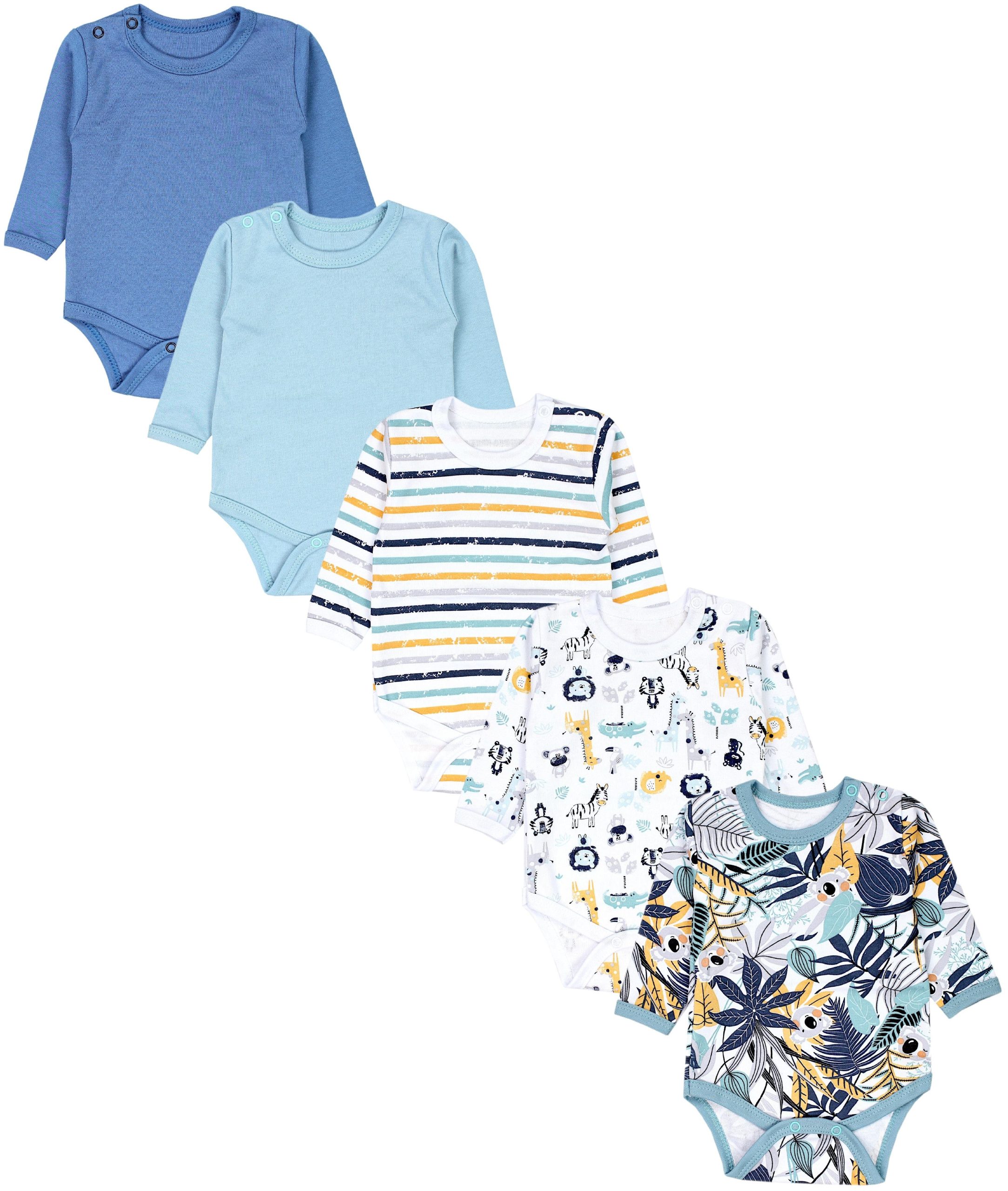 TupTam Langarmbody – TupTam Jungen Baby Body Langarm Unifarben 5er Pack