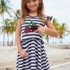 KIDSWORLD Jerseykleid für kleine Mädchen festlich, kniefrei, verspielt, aus Baumwolmischung