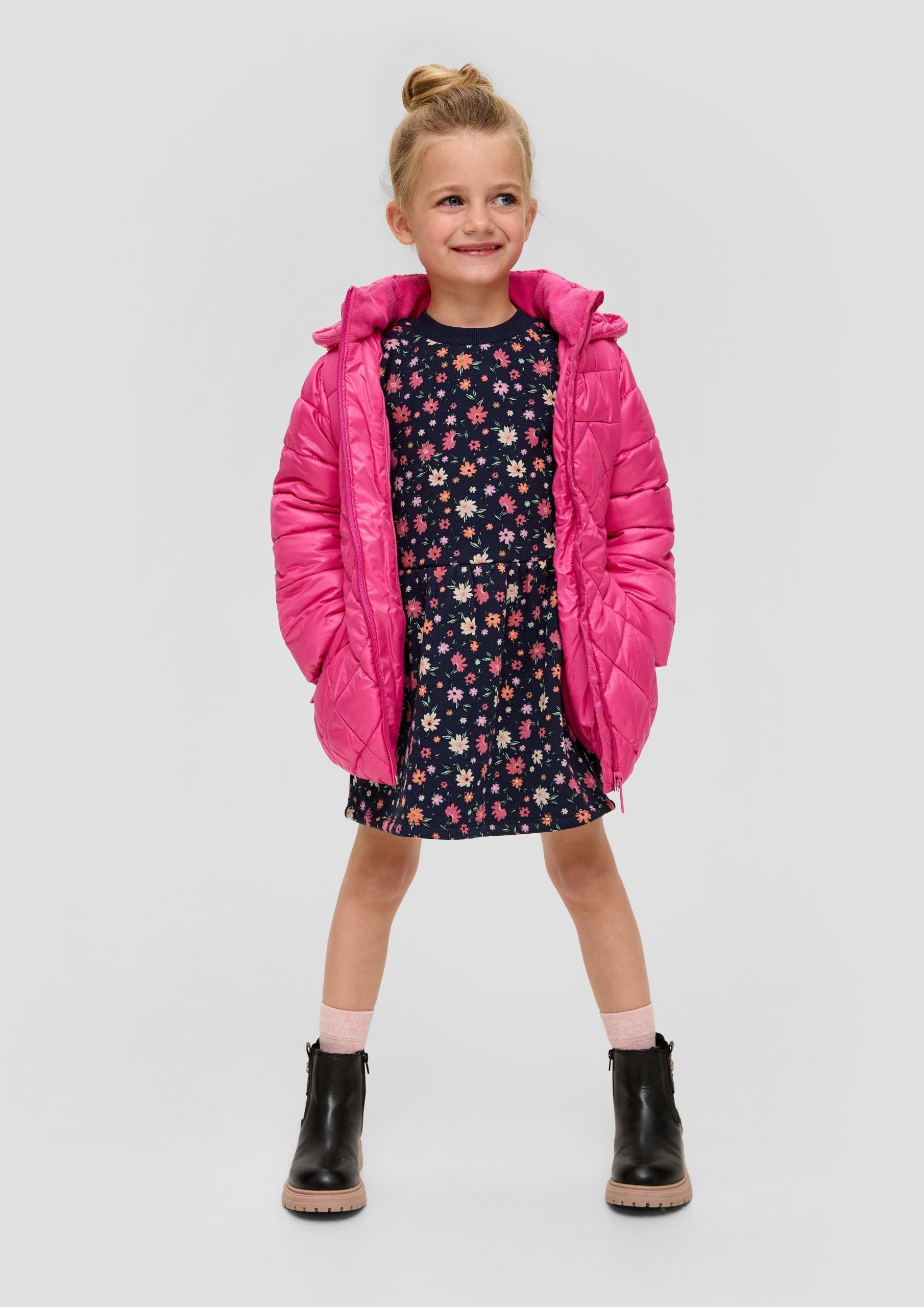 s.Oliver Mädchen Funktionsmantel Steppjacke mit Gürtel – Pink
