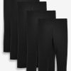 Next Girls' 5-Pack Cotton Leggings | Black, Navy, Grey, White