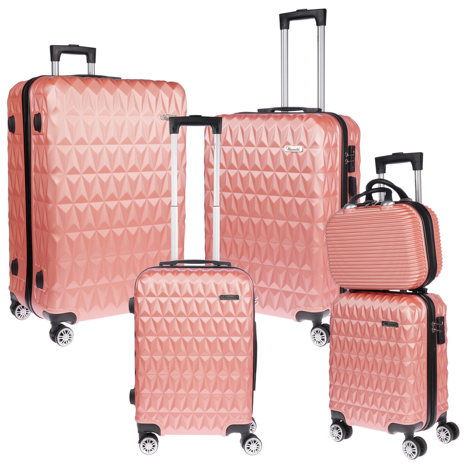 Weissmantel Kofferset 5er Koffern Set Hartschalenkoffer - Handgepäck, Mittelgroße & XL Reisekoffer