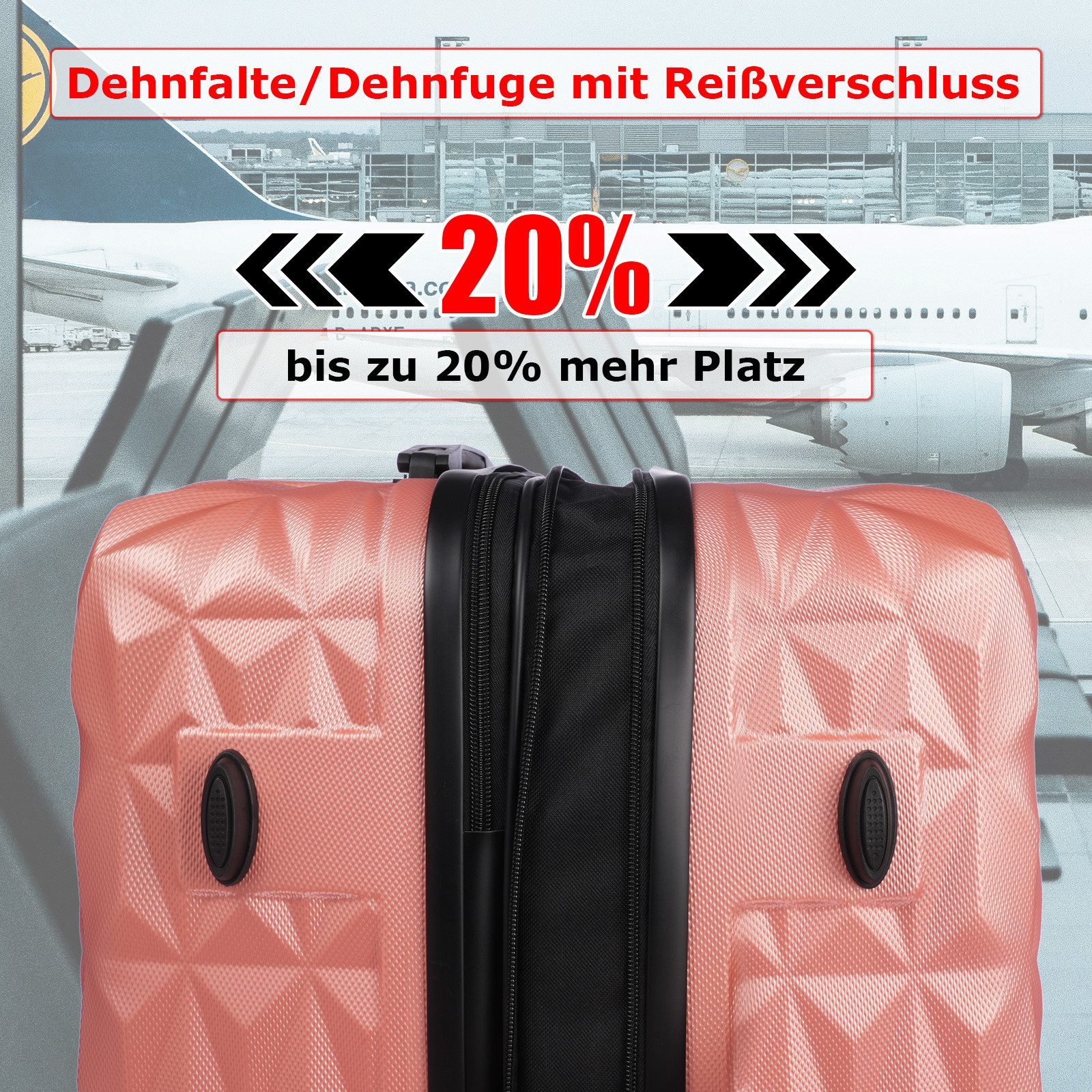 Weissmantel Kofferset 5er Koffern Set Hartschalenkoffer - Handgepäck, Mittelgroße & XL Reisekoffer