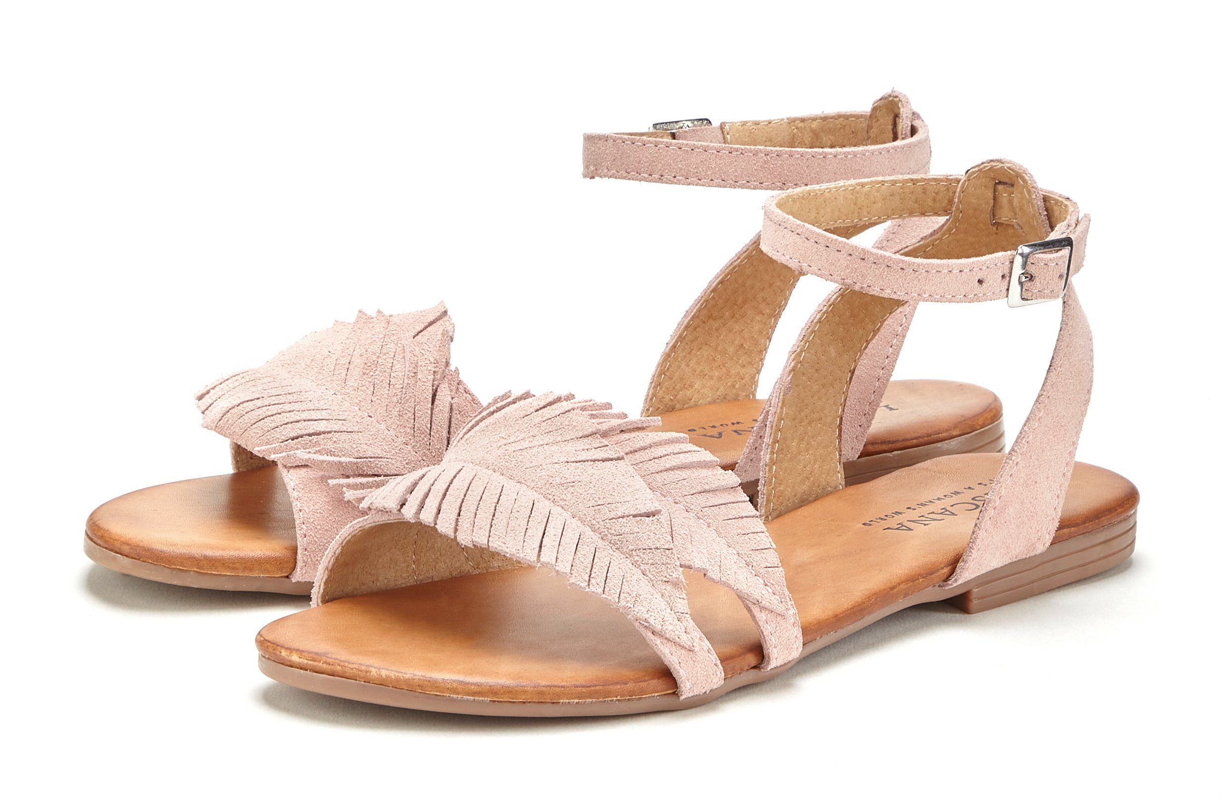 LASCANA Leather Fringe Sandals - Premium Comfort & Style