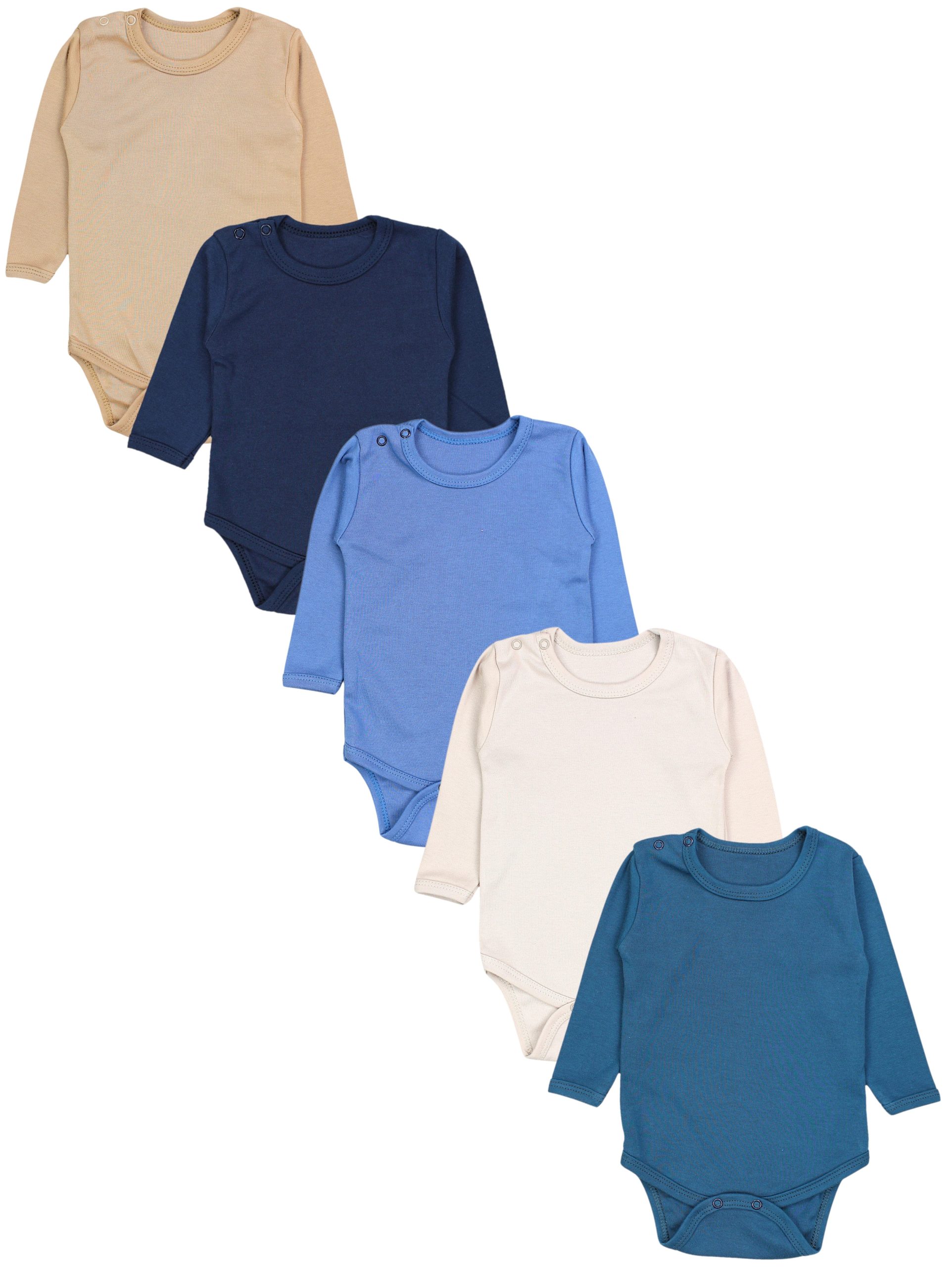 TupTam Langarmbody – TupTam Jungen Baby Body Langarm Unifarben 5er Pack
