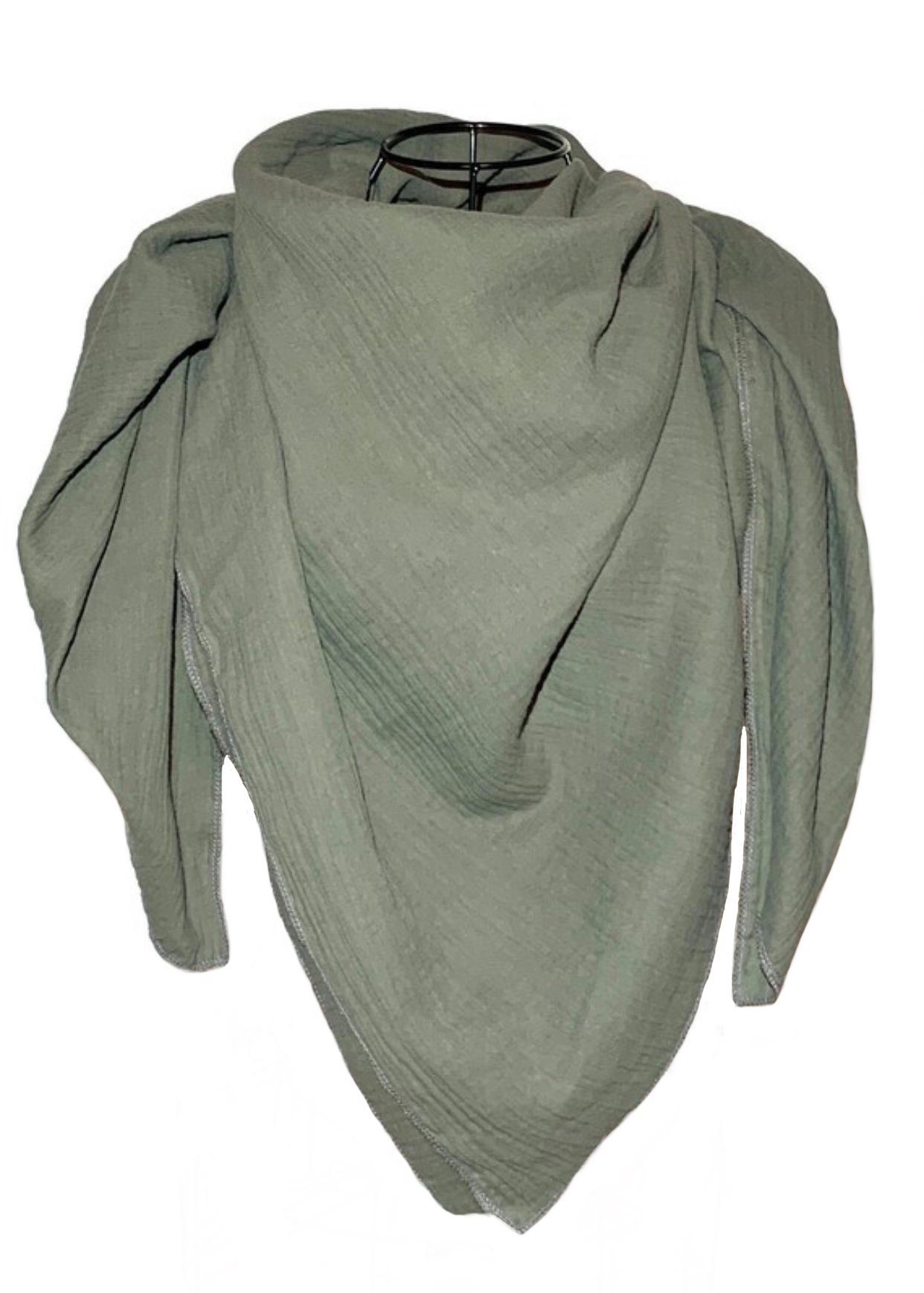 Nadycat Modetuch XXL Muslin Scarf - Handmade in Lausitz, Khaki