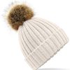 Beechfield Pom Pom Beanie: Warm Knit Hats for Kids & Adults