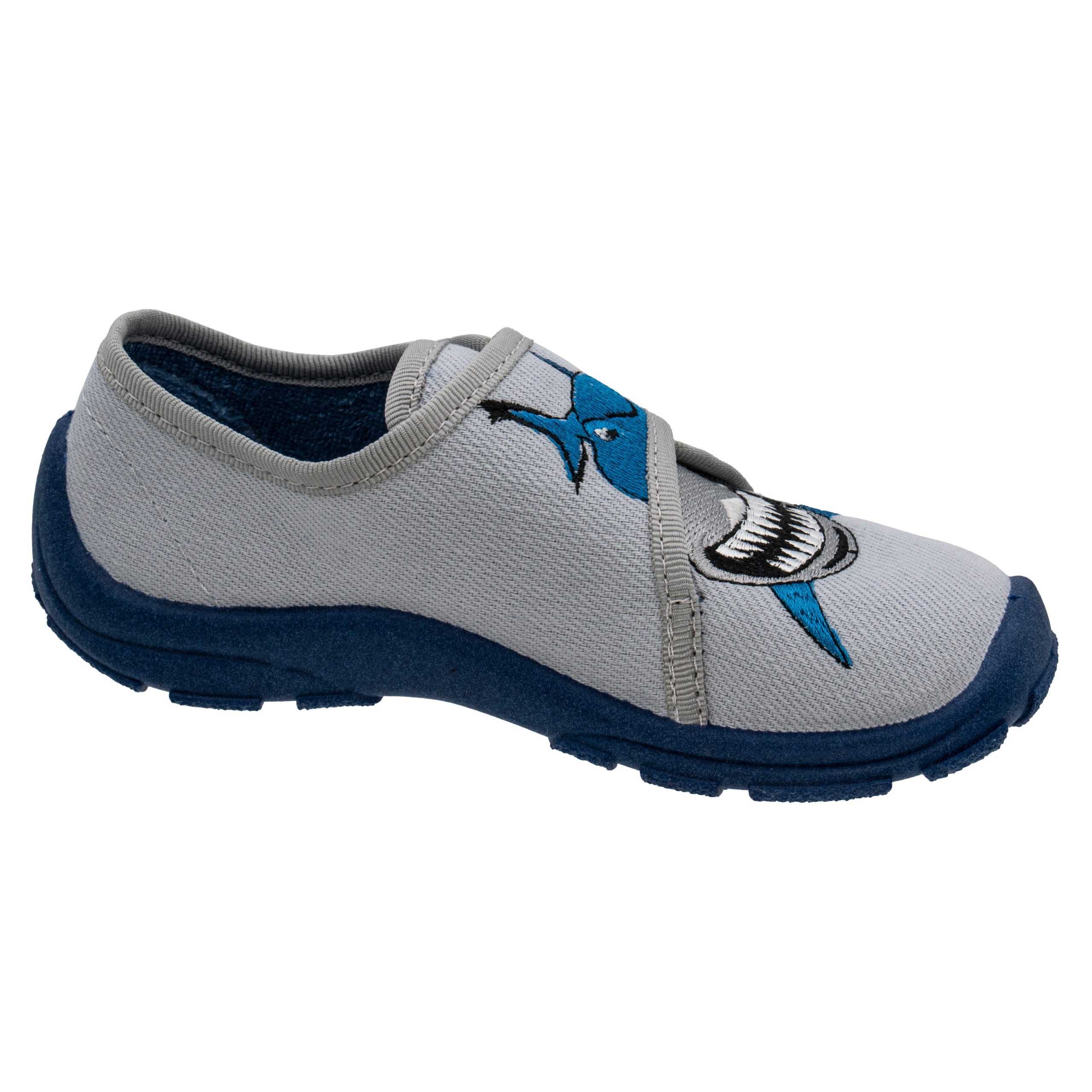 Fischer Markenschuh Danny Hausschuh – Baumwolle mit Hai