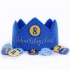 PAPIERDRACHEN Velvet Birthday Crown with Numbers - Kids Party Decor